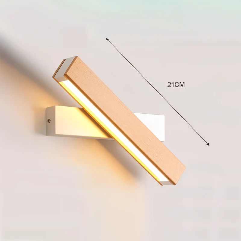 Skanto | TwistLED Wandlampe - 360° drehbare rechteckige LED-Wandlampe aus Holz