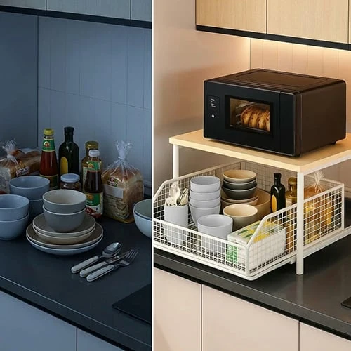 CounterSpace™ | 2-stufiger Küchen-Organizer mit ausziehbarer Schublade
