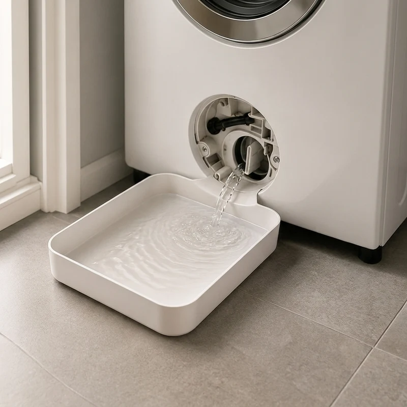 DrainMate™ | Flache Auffangschale für die Waschmaschinen-Filterreinigung