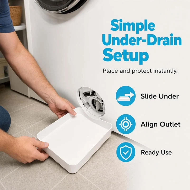 DrainMate™ | Flache Auffangschale für die Waschmaschinen-Filterreinigung