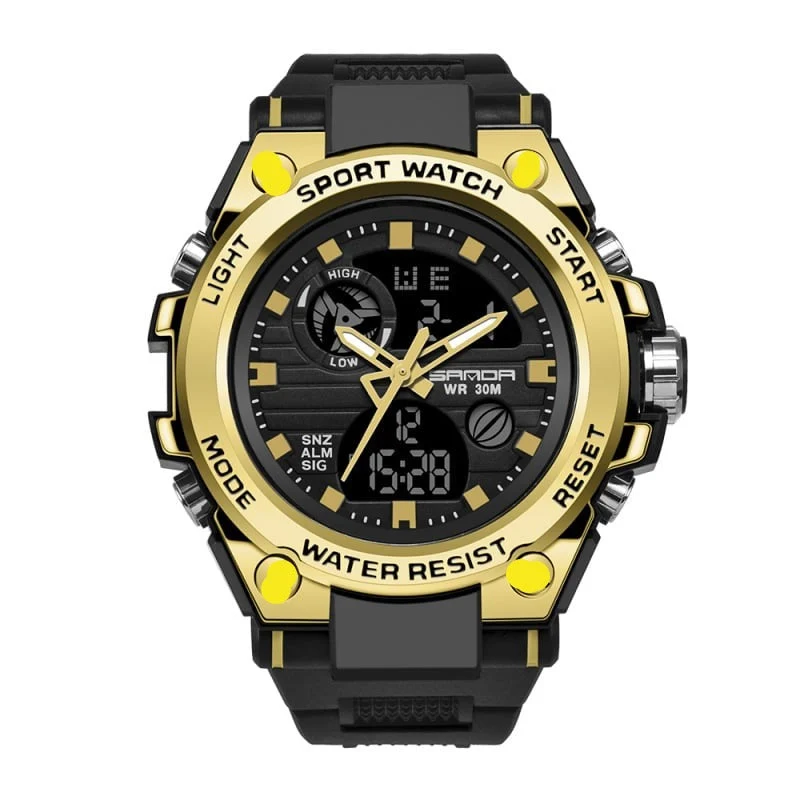 Skanto | Sportliche Multifunktions-Herrenarmbanduhr mit Dual-Display-Modus, wasserdicht und leuchtend