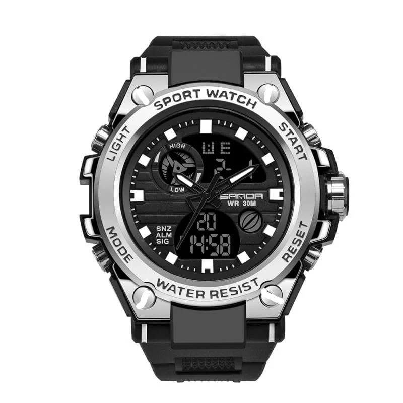 Skanto | Sportliche Multifunktions-Herrenarmbanduhr mit Dual-Display-Modus, wasserdicht und leuchtend