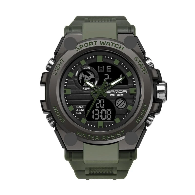 Skanto | Sportliche Multifunktions-Herrenarmbanduhr mit Dual-Display-Modus, wasserdicht und leuchtend