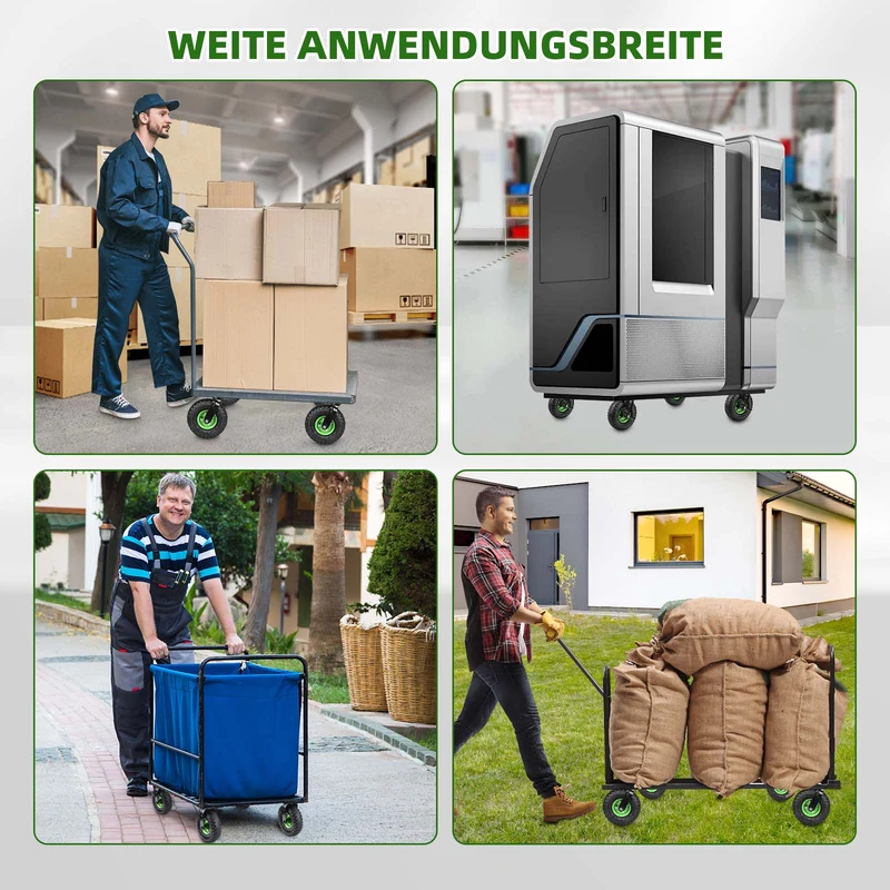 2er-Set Schwerlast-Gelenkräder 250mm – 360° drehbar, luftgefüllt, bis 400kg – für Werkstatt & Garten