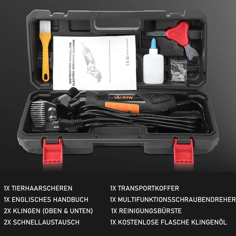 550W Profi-Schafschermaschine – Verstellbare Tierhaarschneidemaschine für Schafe & Hunde mit dickem Fell