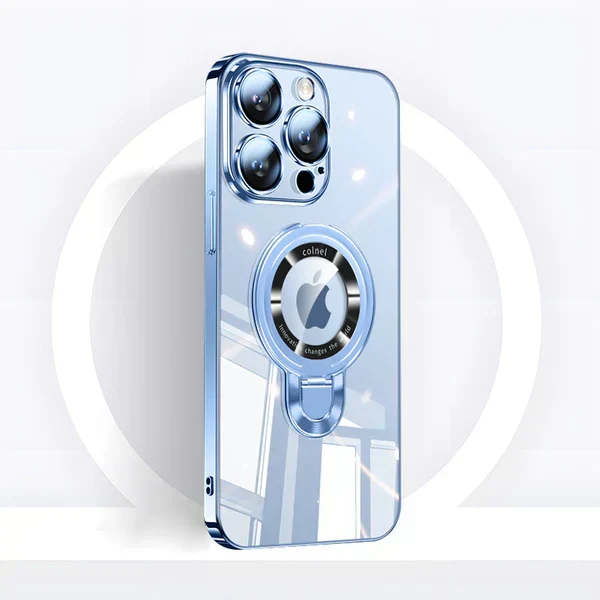 Skanto | iPhone MagSafe Serie | Transparente galvanisierte drehbare Desktop-Handyhülle