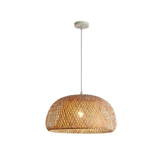 Skanto | Bambus Pendelleuchte | Handgemachte Holz- und Rattanbeleuchtung für die Heimdekoration