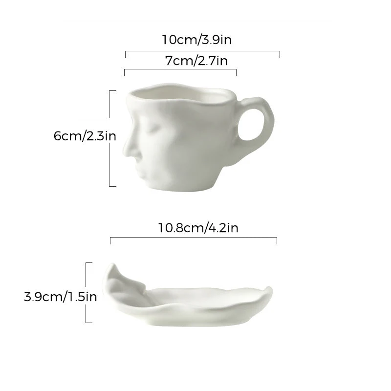 Skanto | Kyssnades Gesichts-Keramik-Kaffeetasse