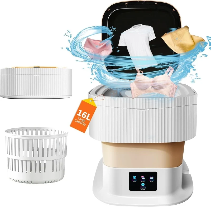 WashFold™ | Faltbare 11L Mini-Waschmaschine mit Ultraschallreinigung