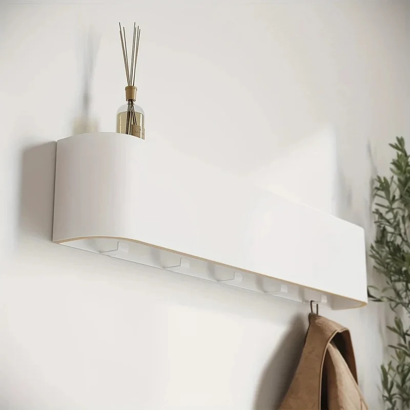 HallNest™ | Wandgarderobe mit Klapphaken & integrierter Ablage