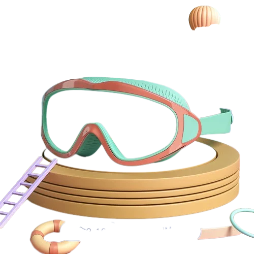 Skanto | HD-Schwimmbrille für Kinder mit großem Rahmen, wasserdicht und beschlagfrei