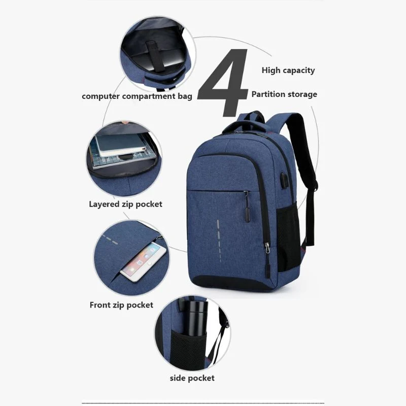 Raymond Wasserdichter Herren-Rucksack Ultraleicht mit USB-Anschluss