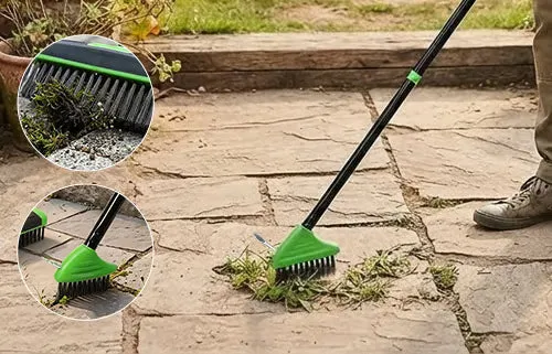 CleanSweep™ | 3-in-1 Unkrautbürsten-Set mit langem Griff