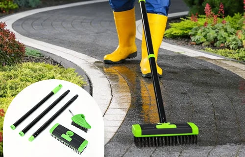 CleanSweep™ | 3-in-1 Unkrautbürsten-Set mit langem Griff