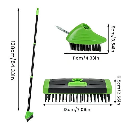 CleanSweep™ | 3-in-1 Unkrautbürsten-Set mit langem Griff