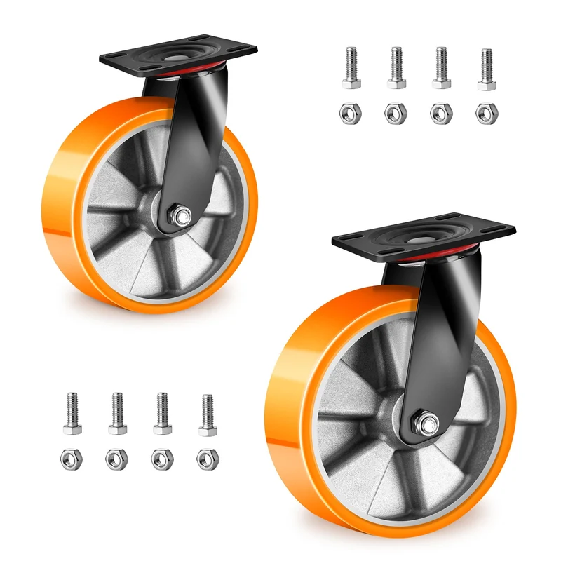 2×125mm Schwerlast-Lenkrollen mit 360° Drehung – Leise, wendig & stabil für Haushalt, Werkstatt & Regale