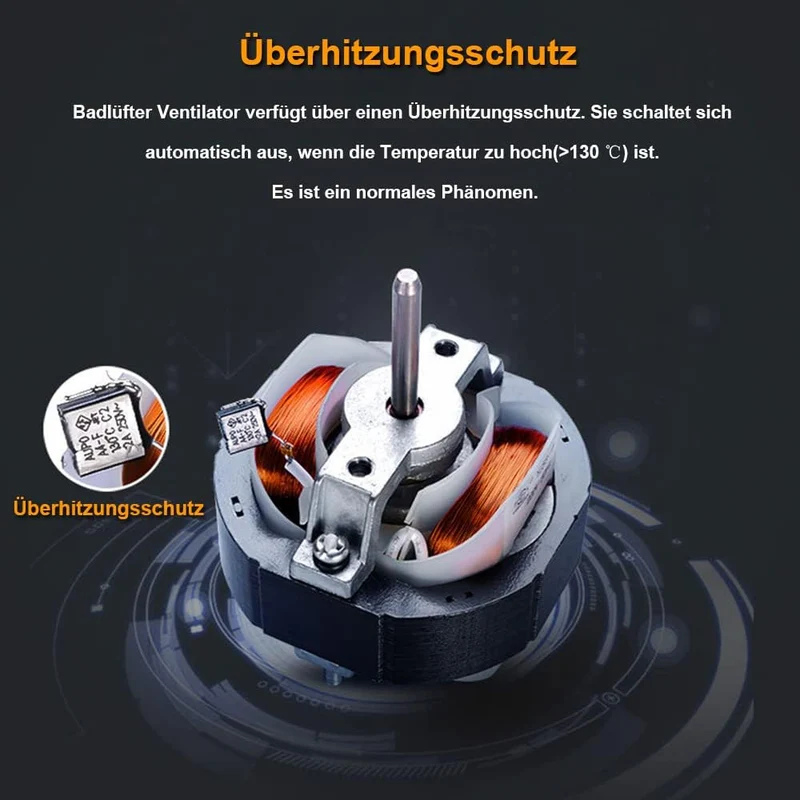 Badlüfter mit Nachlauffunktion 0-30 Minuten – Ideal für Badezimmer, Feuchtigkeit und Schimmelvorbeugung