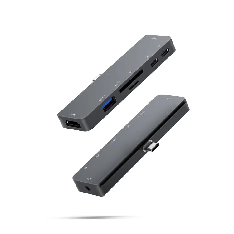 Skanto | Für iPad Pro 7-in-1 HDMI 4K + 3,5 mm Audio + SD/TF + 1 USB 3.0 + USB-C/Type-C + PD USB-C Dockingstation