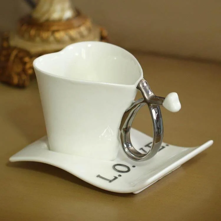 Skanto | Herzförmige Süße Keramik Kaffeetasse