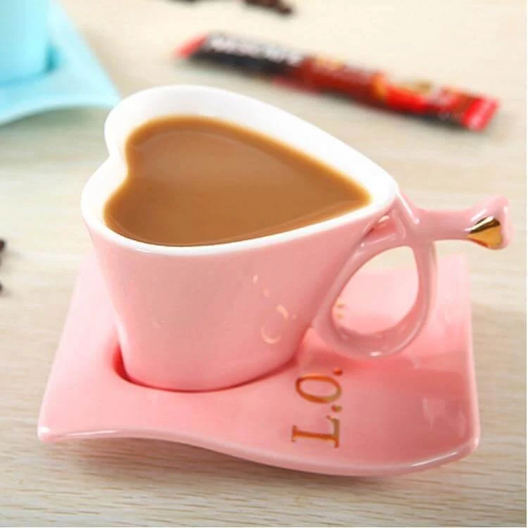 Skanto | Herzförmige Süße Keramik Kaffeetasse
