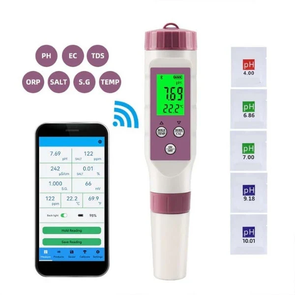 AquaSense™ | 7-in-1 Digitales Wasserqualitätsmessgerät mit Bluetooth