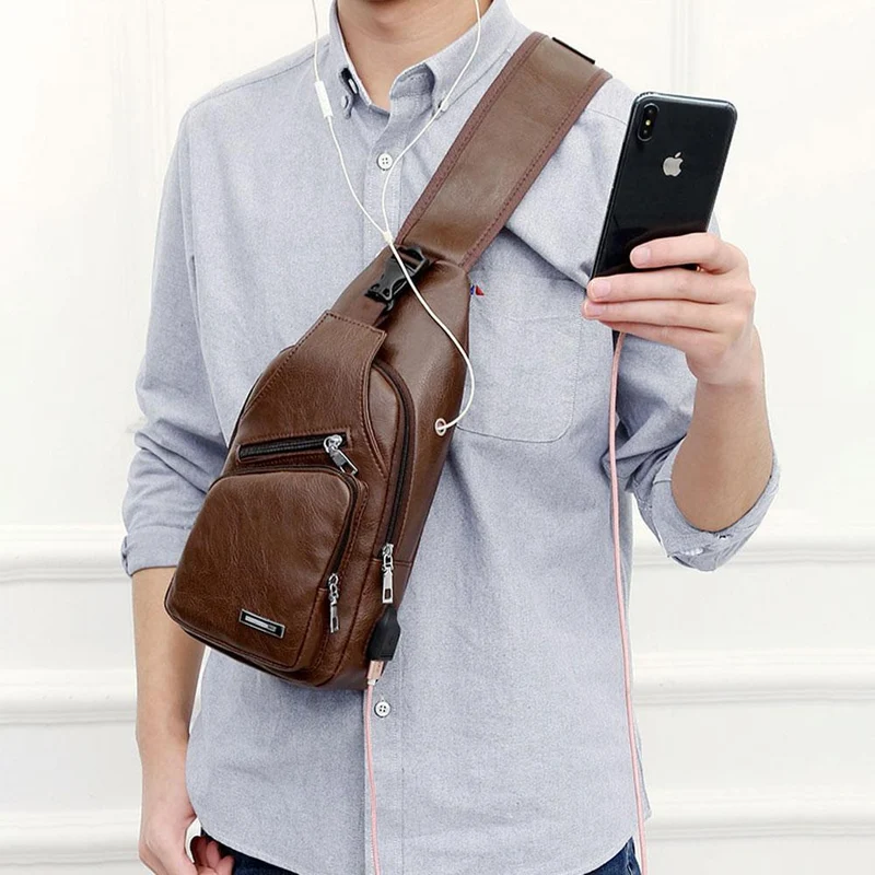 Skanto | Herren-Umhängetasche mit USB-Ladeanschluss