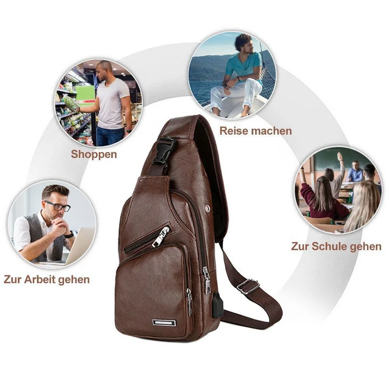 Skanto | Herren-Umhängetasche mit USB-Ladeanschluss
