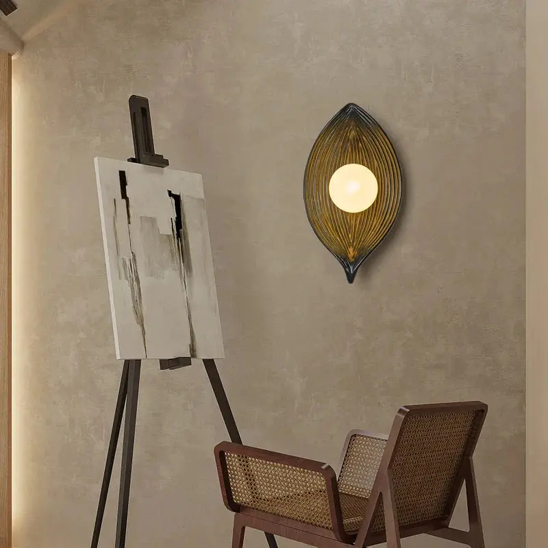 Skanto | LED Wandleuchte Blatt Gold Elegant