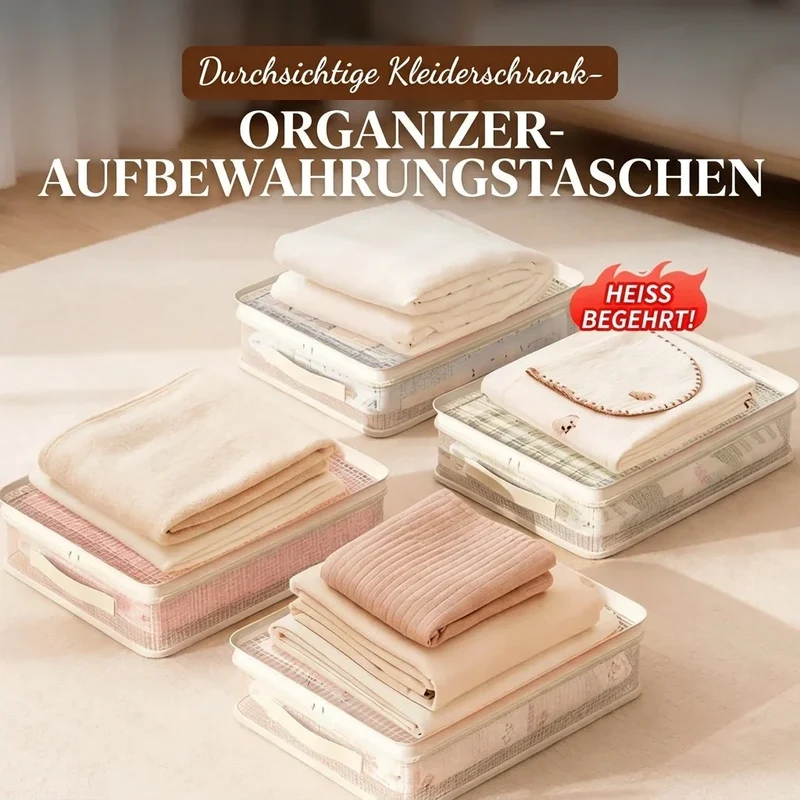 ClearStore™ | Transparente Aufbewahrungsbeutel im 2er-Set