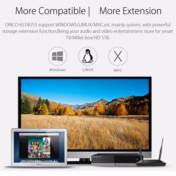 Skanto Skanto | ORICO 6518US3 USB 3.0 Type-B 2.5 / 3.5 Zoll Werkzeuglose HDD-Dockingstation Externes Speichergehäuse Festplattenbox (Schwarz)
