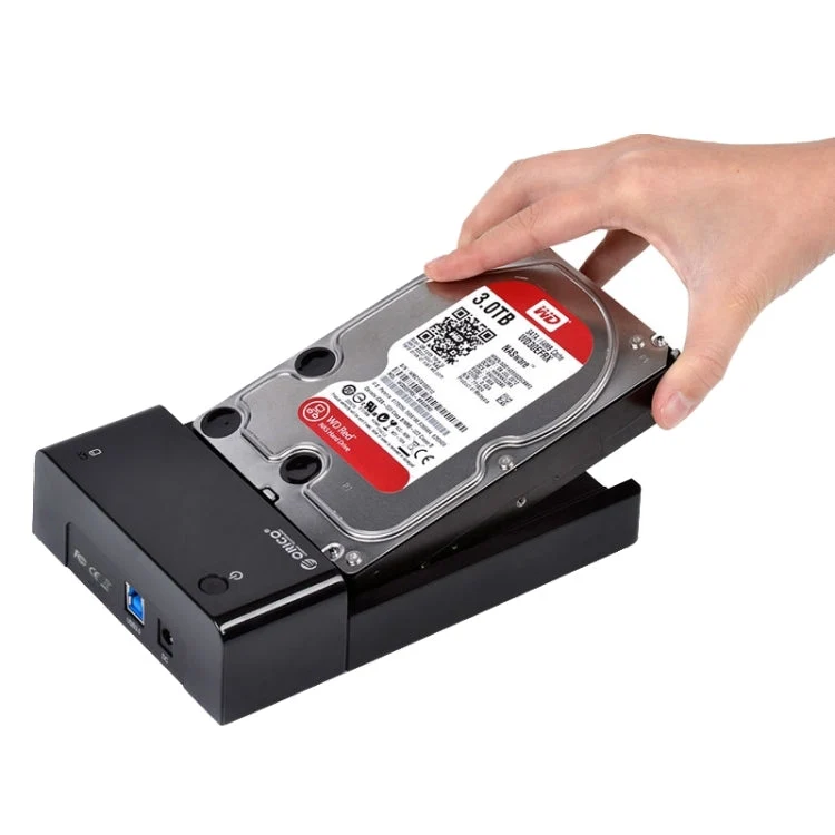 Skanto Skanto | ORICO 6518US3 USB 3.0 Type-B 2.5 / 3.5 Zoll Werkzeuglose HDD-Dockingstation Externes Speichergehäuse Festplattenbox (Schwarz)