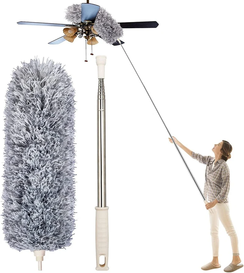 DustReach™ | Ausziehbarer Mikrofaser-Staubwedel mit Teleskopstange