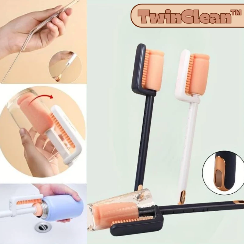 TwinClean™ | 3-in-1 Flaschenbürste mit Strohhalmbürste