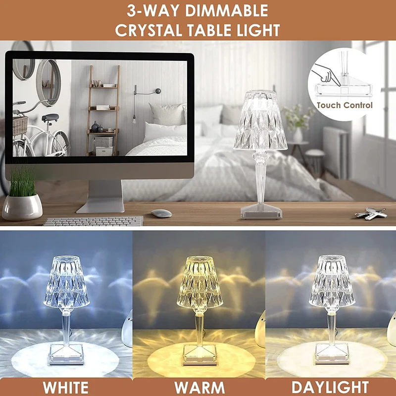 Skanto | CrystaLamp - LED Diamant Kristall Tischlampe