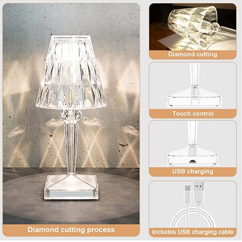 Skanto | CrystaLamp - LED Diamant Kristall Tischlampe