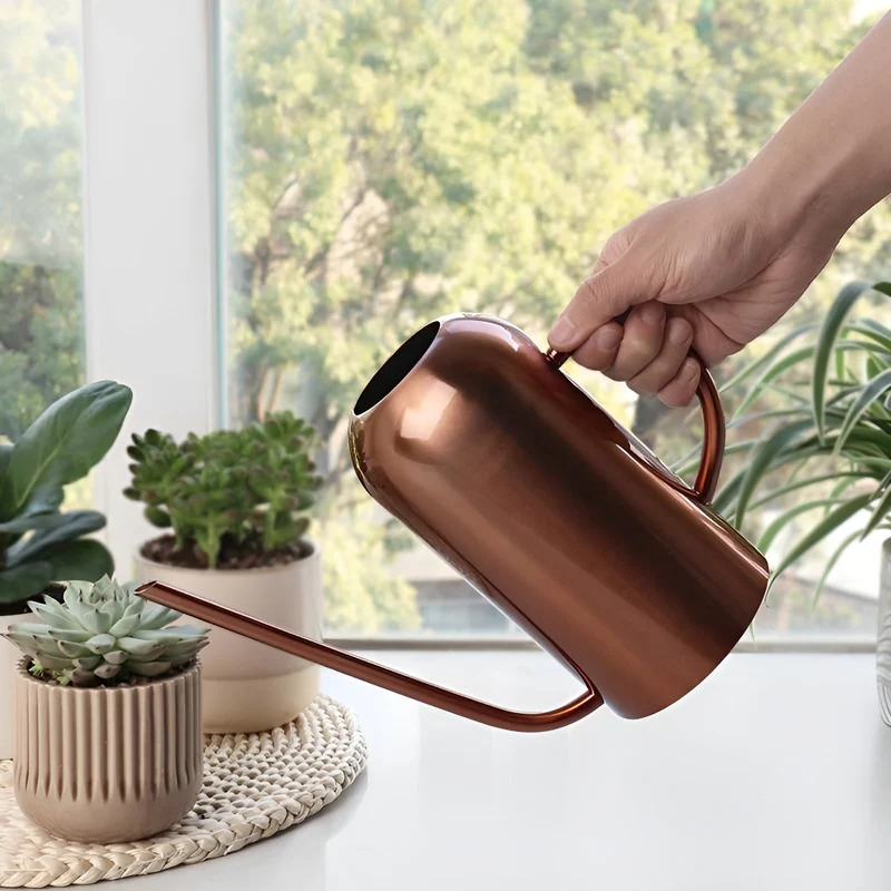 Skanto | Edelstahl Gießkanne - 1,5L Lange Gießkanne für Pflanzen und Blumen