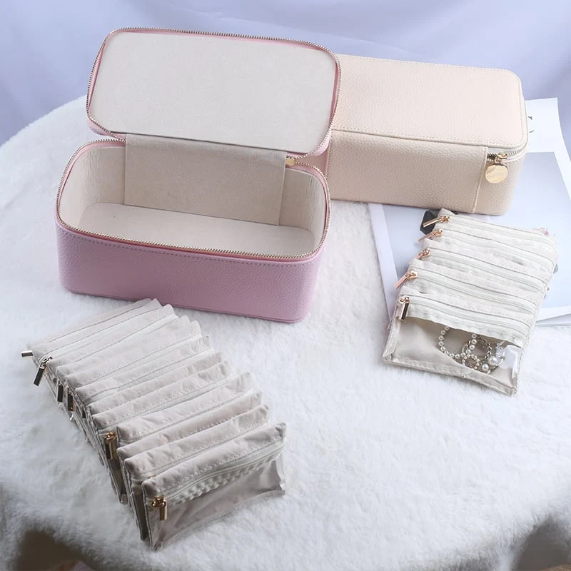 JewelVault™ | Tragbarer Schmuck-Organizer mit Reißverschlusstaschen