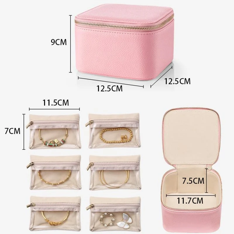 JewelVault™ | Tragbarer Schmuck-Organizer mit Reißverschlusstaschen