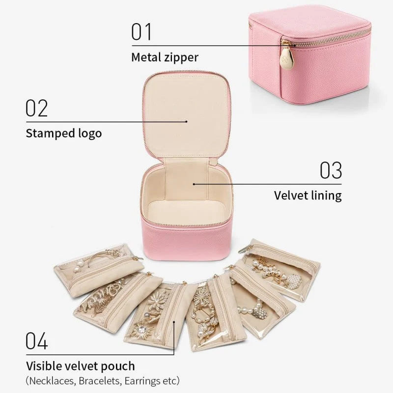JewelVault™ | Tragbarer Schmuck-Organizer mit Reißverschlusstaschen