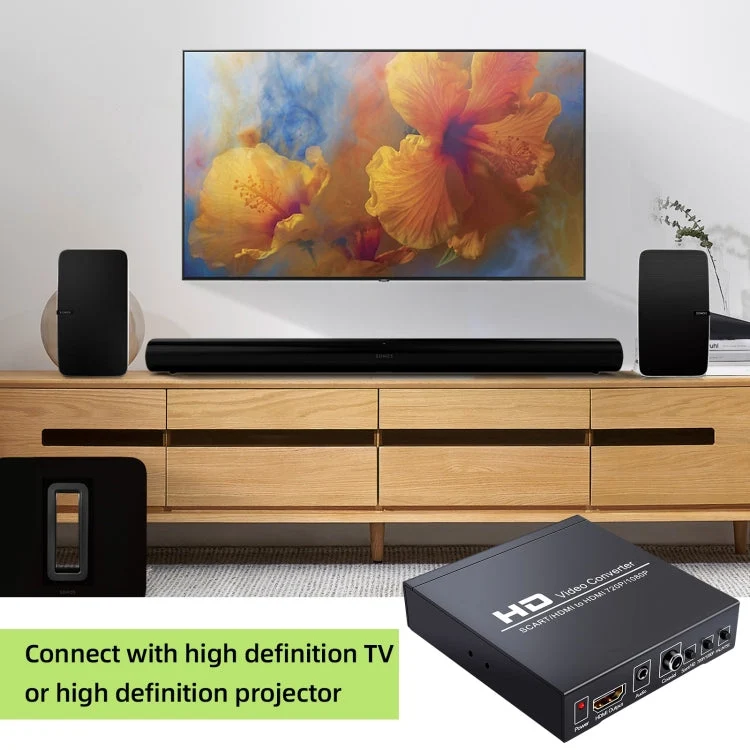 Skanto | NEWKENG NK-8S SCART + HDMI zu HDMI 720P / 1080P HD Video Konverter Adapter Scaler Box