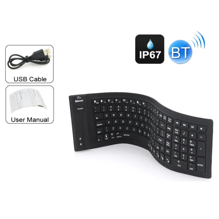 Skanto | JA-11 108-Tasten faltbare Silikon-Bluetooth-Tastatur