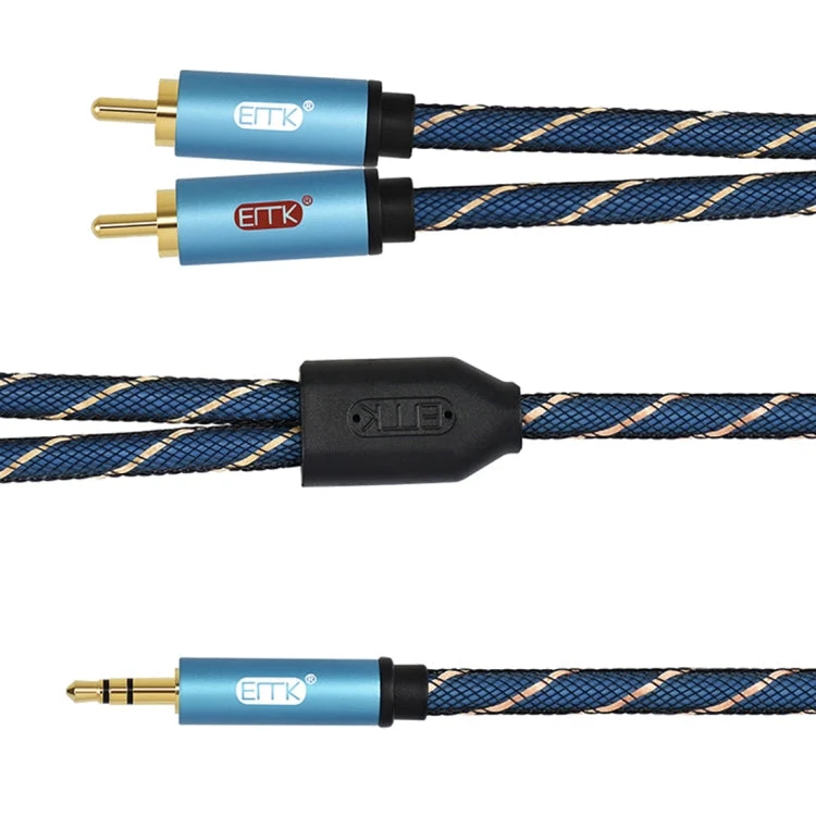 Skanto Skanto | EMK 3,5 mm Klinkenstecker auf 2 x Cinch-Stecker, vergoldete Anschlüsse, Lautsprecher-Audiokabel, Kabellänge: 5 m (Dunkelblau)