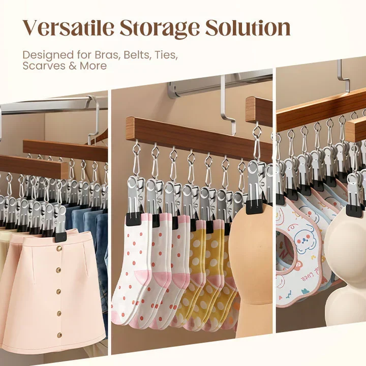 ClosiClip™ | Holz-Kleiderbügel mit Clips (2er-Set)