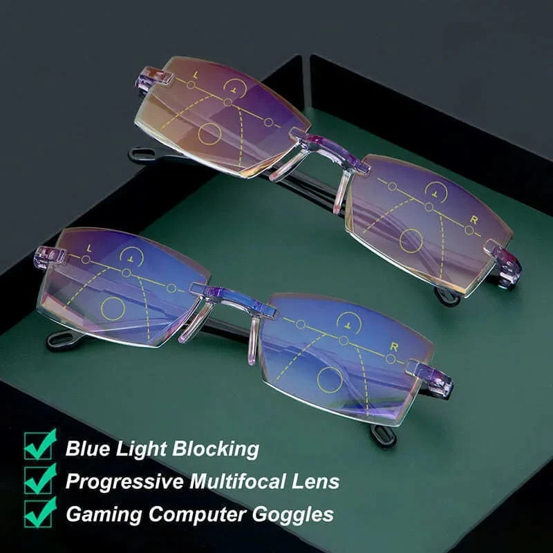Skanto | Lesebrille mit hoher Härte, Anti-Blau, progressiver Fern- und Nahbereich, Dual-Use