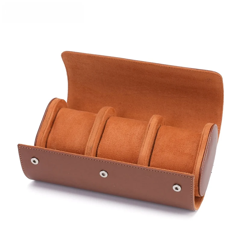 Skanto | Vintage Leder Uhrenbox mit 3 Fächern für Herren auf Reisen