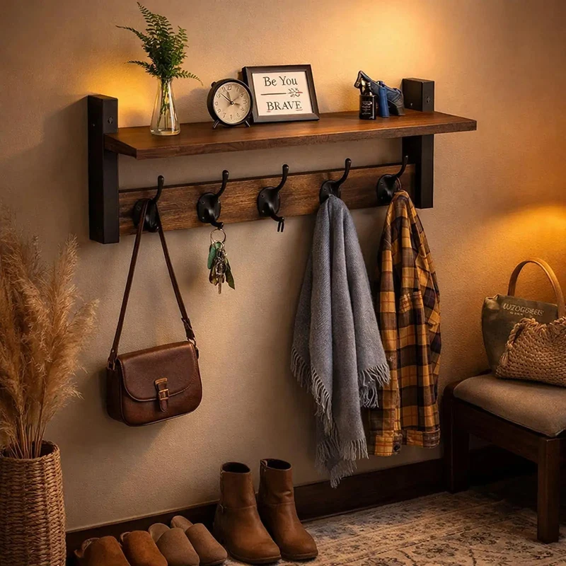 WallNest™ | Wandgarderobe mit Haken & praktischem Ablageregal