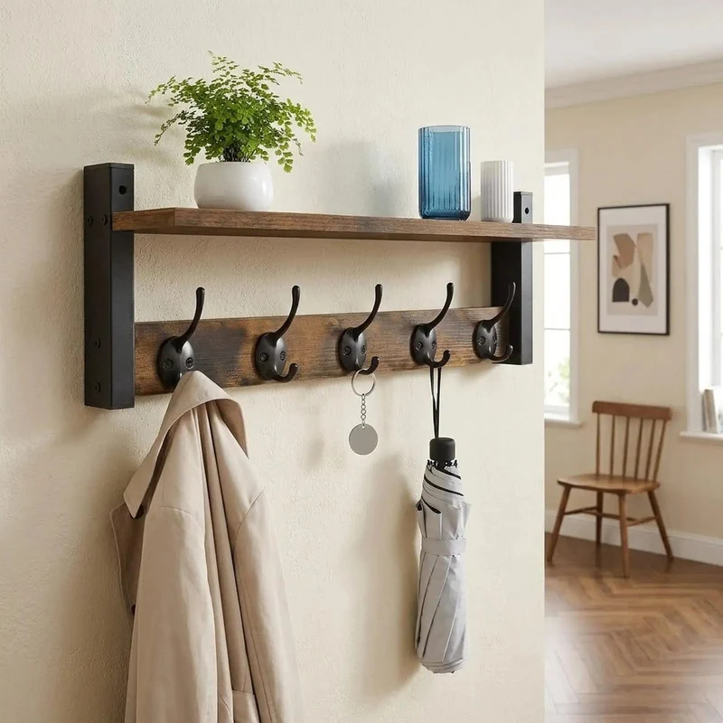WallNest™ | Wandgarderobe mit Haken & praktischem Ablageregal
