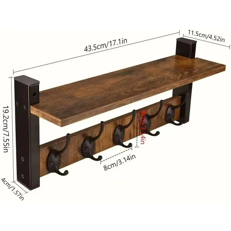 WallNest™ | Wandgarderobe mit Haken & praktischem Ablageregal