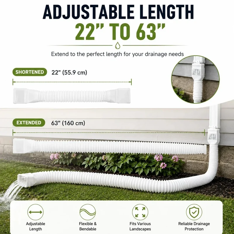 FlexFlow™ | Flexibler Fallrohrverlängerer mit Schmutzfilter