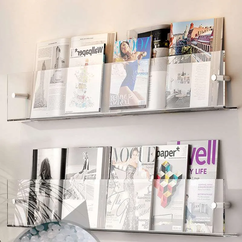 AcrylEdge™ | Schwebendes Wandregal für Bücher & Magazine